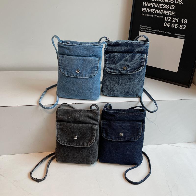 Torebka Damska Jeansowa Vintage Torba na Ramię Mała Torebka na Telefon Komórkowy