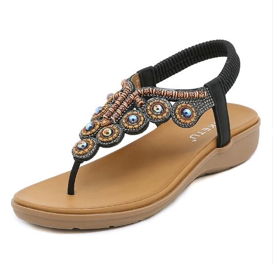 

Модные высококачественные ретро-сандалии женские новые повседневные удобные сандалии на плоской подошве летняя обувь-гладиаторы 35