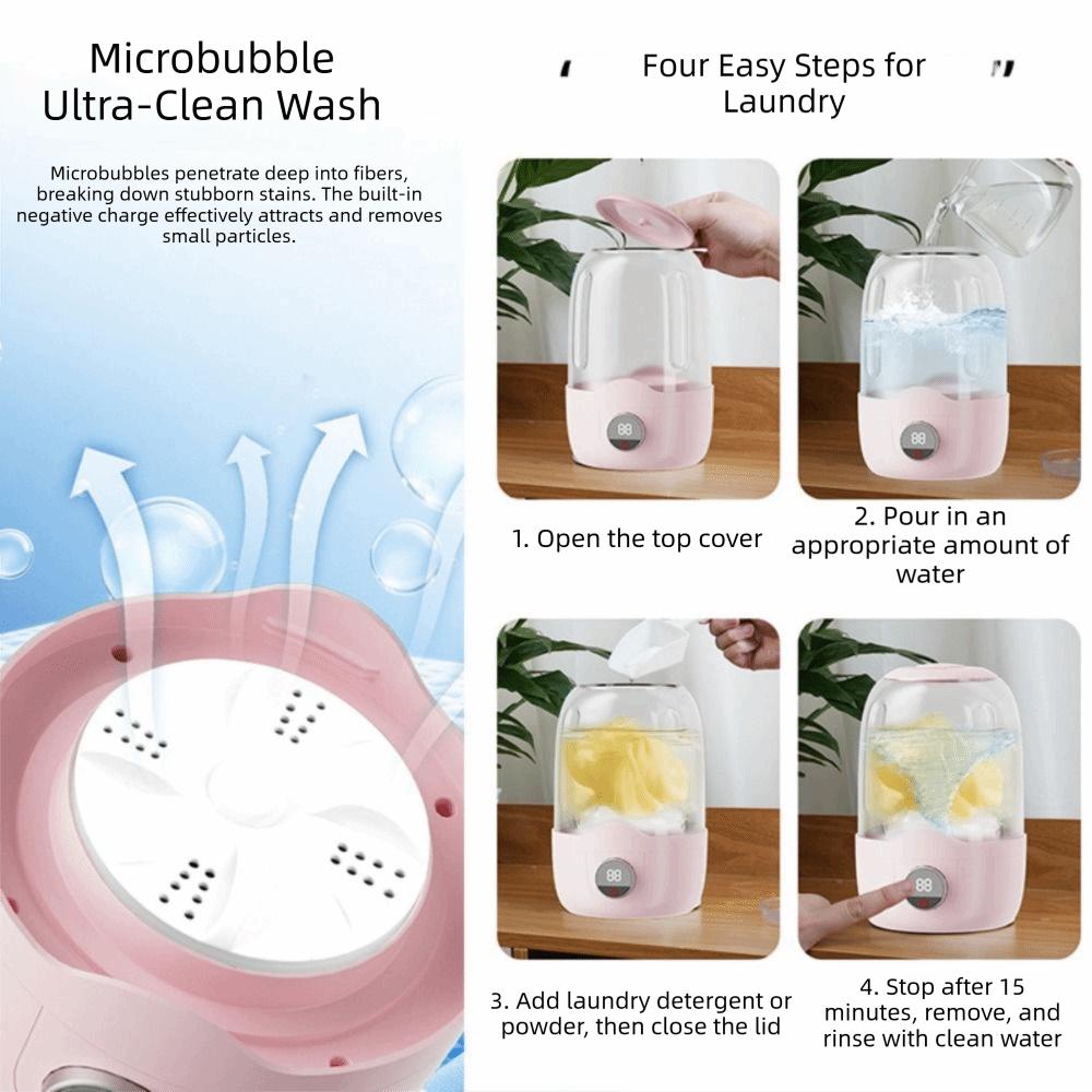 Wash & Spin 2-in-1 Underwear Washer Blue‑Light Sanitization Portable Washer  Dorm Hacks