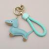 Adorable Sausage Dog Car Keychain PU Leather Cartoon Pendant Unique Puppy Lover Gift