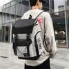 Schoolbag Backpack Men's Sports and Leisure Large Capacity Short Trip Backpack Female Student Locomotive Light Vertical School Bag Men