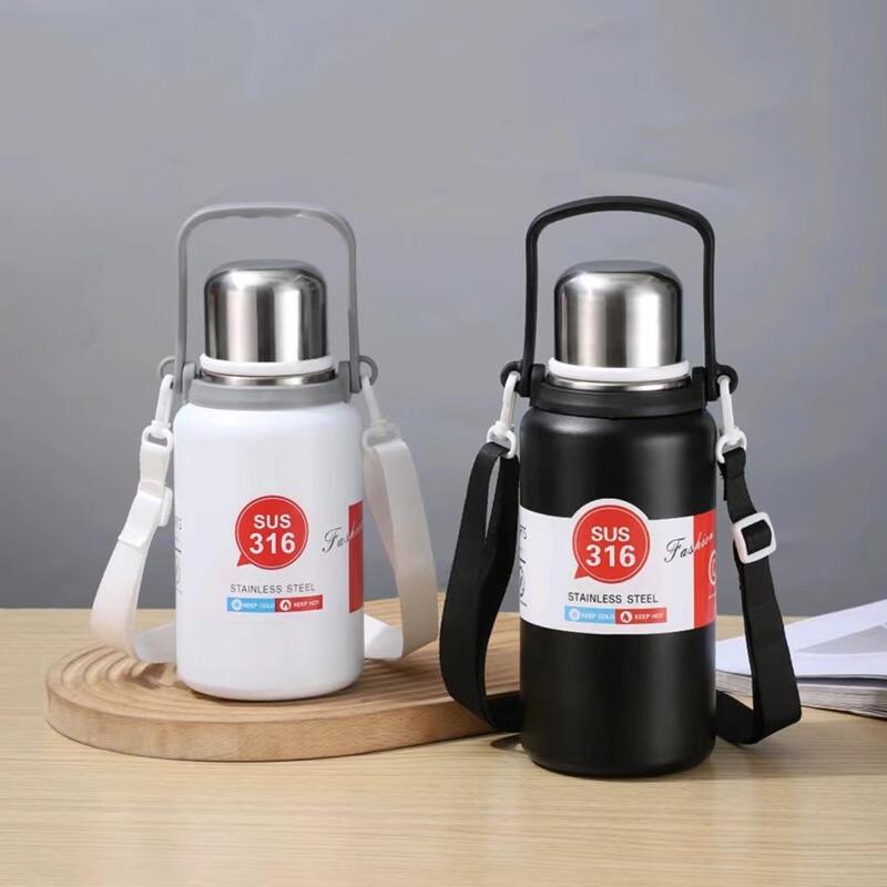 MRSIKEY Large Capacity Stainless Steel Insulated Water Bottle with Straw & Handle