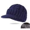 Middle And The Elderly Ear Protector Cold Hat Winter Fleece Thickened Men'S Warm With Brim Knitted Wool Hat Foreign Trade