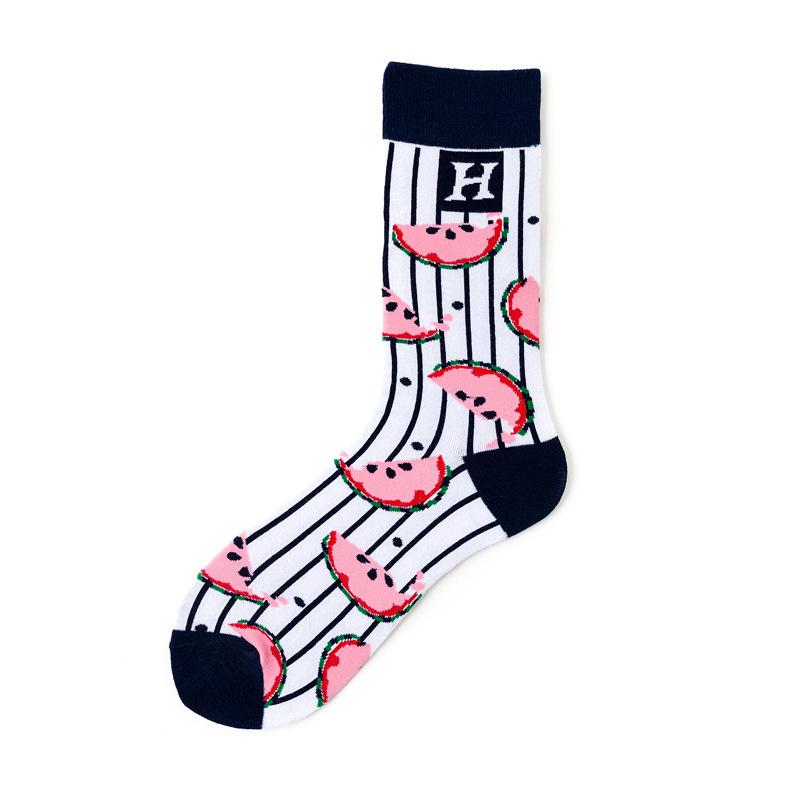 Hundreds Fashion Personality Cotton Socks Unisex Men Happy Street Skateboard Fruits Harajuku Gift Funny Boys Male Dress Sox