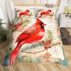 Roter Kardinal Bettbezug-Set Für Kinder Teenager Queen King Leichte Tagesdecke Tier Muster Bettwäsche-Set Schlafzimmer Dekor Ohne Bettdecke