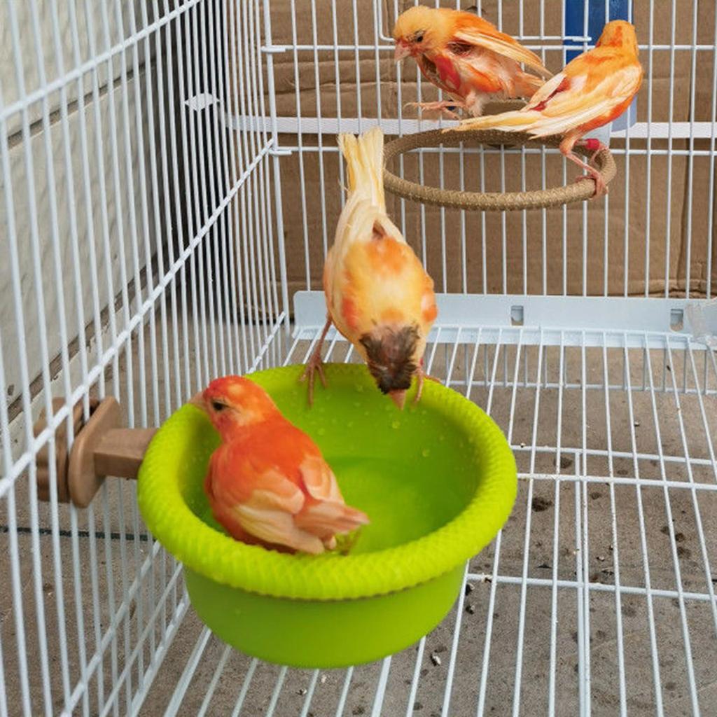Plastic Bird Water Bath Box Bathtub Shower Box Parrot for Parakeets Finches Pet Cage Hanging Bowl Birdbath Bird Supplies