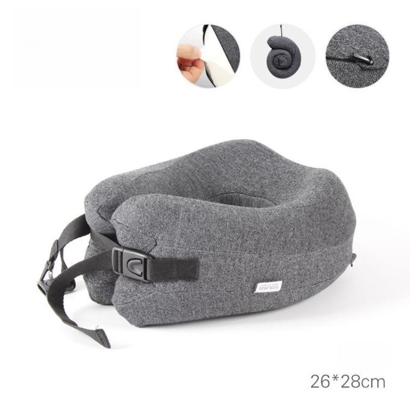 Memory Cotton U Shaped Pillow Soft Portable Storable Neck Support for Travel Airplane Office Nap Comfortable Sleep Aid