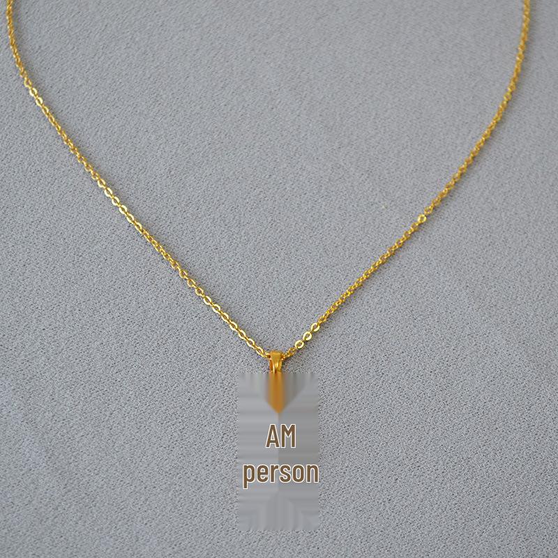 Timeless European & American Retro Gold-Plated Fishbone Pendant Necklace for Women