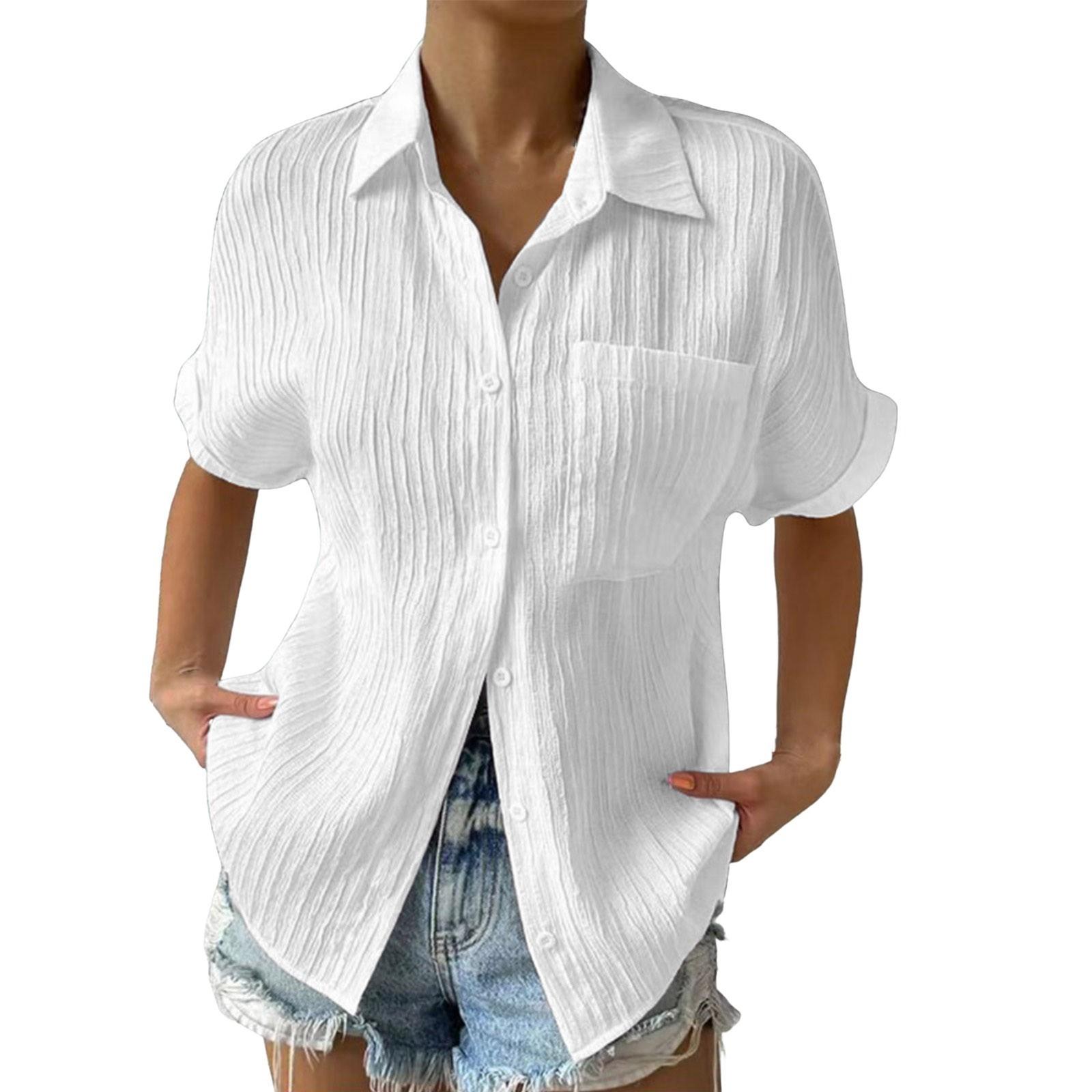 

Женский кардиган с карманом в стиле пэчворк, однотонный, темпераментный, повседневный, с лацканами и рукавами через плечо, короткий рукав XXXXXL белый