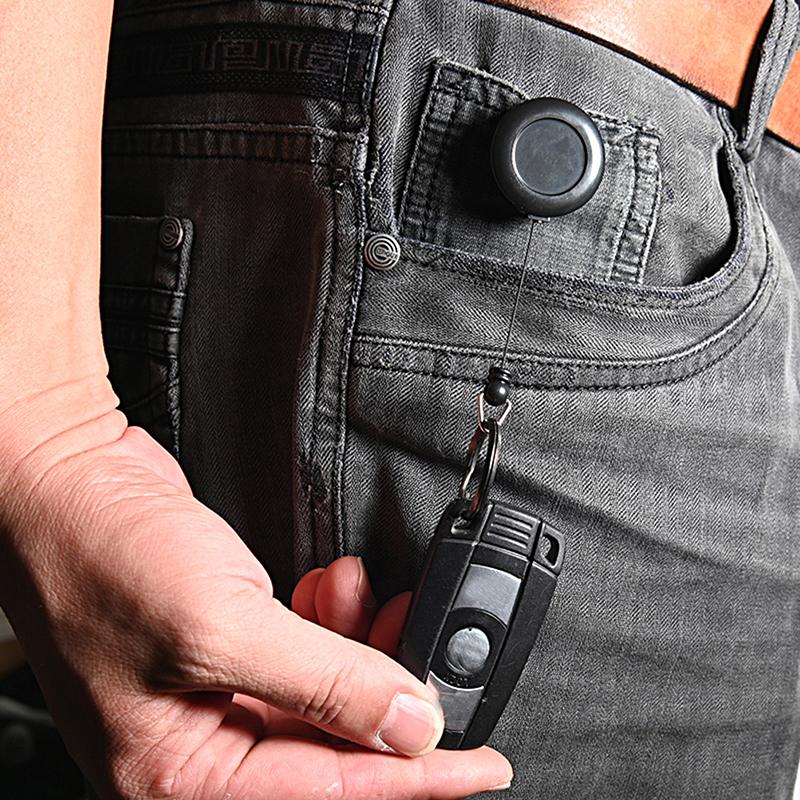 Retractable Pull Badge Reel Lanyard Holder Reels Recoil Belt Key Ring Chain Clip