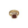 European Luxury Retro Diamond Enamel Square Ring for Women: Versatile Niche Design