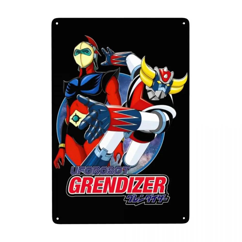 Vintage Goldorak Grendizer Metal Tin Sign  Custom Anime UFO Robot Wall Art Decor for Pub Cafe Yard  Rectangle Plaque
