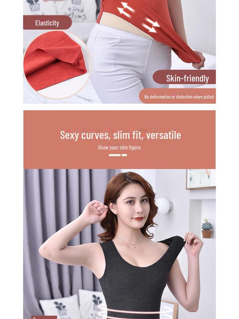 Women's Seamless Double-Layer German Velvet Winter Warm Vest: Slim, Large Size