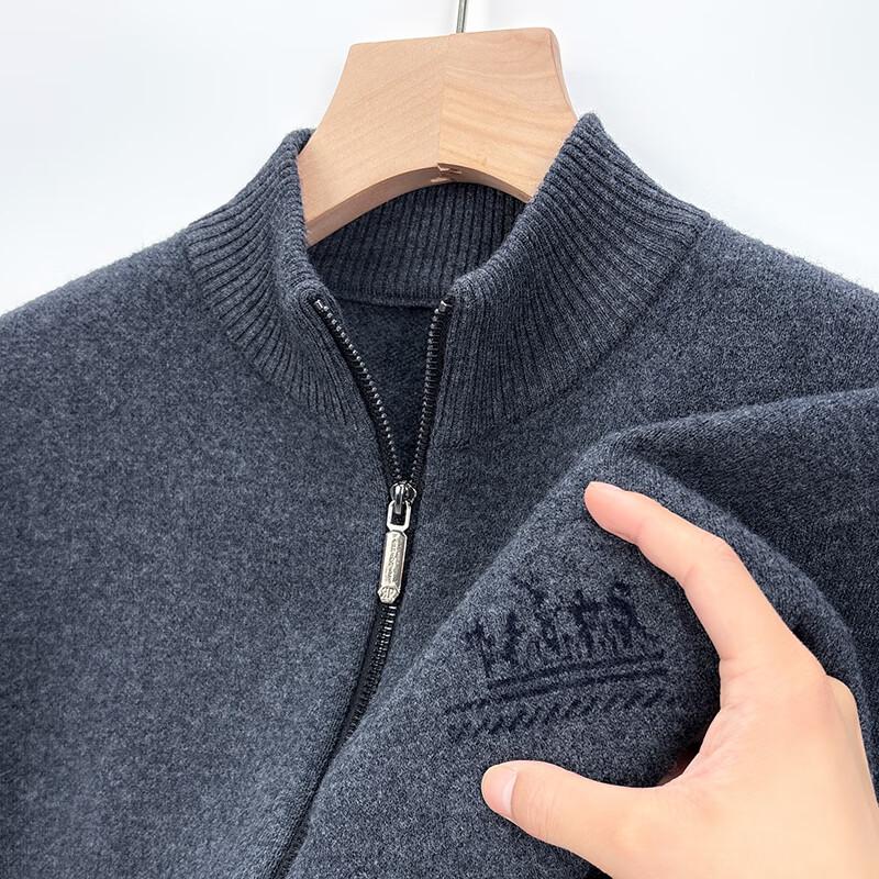 Men's 100% Pure Wool Zipper Cardigan Jacket