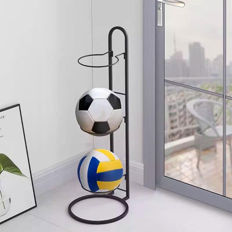 Soporte de Fútbol Estante Multicapa para Almacenamiento de Balones Estante Vertical con Ruedas para Exhibición de Balones