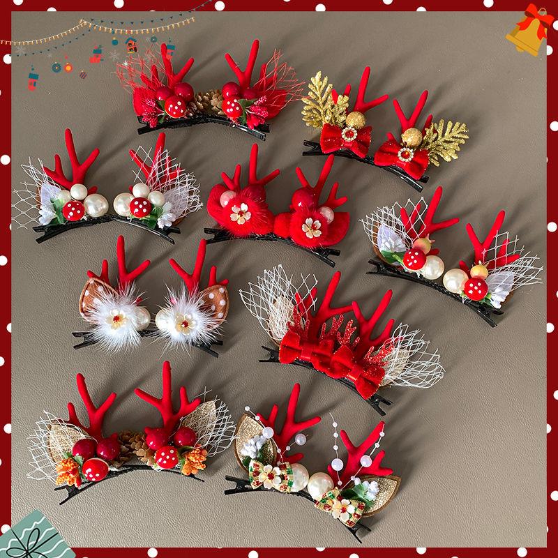 Mori Style Reindeer Antler Headband & Hair Clip - Cute Christmas Festival Accessory