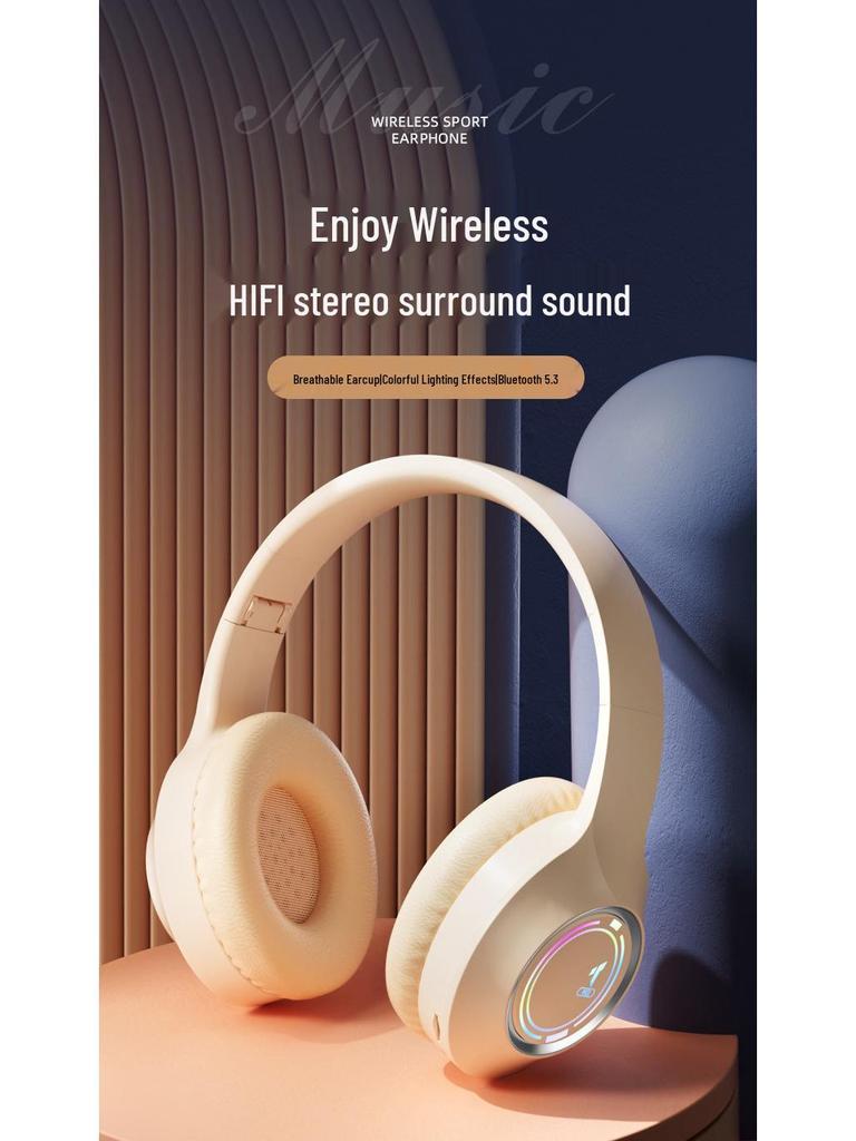 Luminous Bluetooth Wireless Gaming Headphones with Heavy Bass & Card Slot