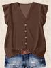 New Women's V-Neck Printed Shirt Short Sleeve Loose Casual European and American Style Fashion Versatile Top