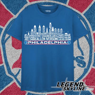 Philadelphia Basketball Größte Aller Zeiten Team Legenden, Philadelphia Stadtbild Shirt und Kinder T-Shirt
