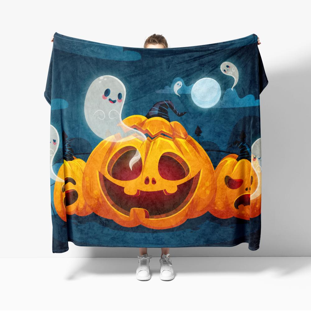 Manta de Tiro Halloween Otoño Acción de Gracias Regalo Manta Mantas de Calabaza Mantas de Sofá Para Sofá cama Estampado de Fantasma