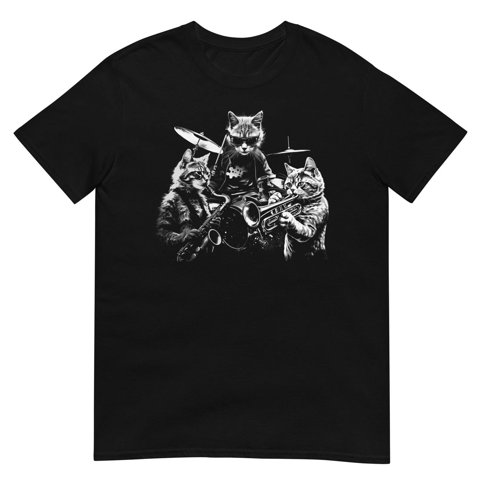 

Cat Tshirt Jazz Band Tee Kitty Cats Lover Pet T-Shirt Unisex Design 4XL