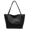 New Woven Large-capacity Underarm Tote Bag Women's 2025 Simple Solid Color Foreign Style Korean Version Lazy Style Shoulder Bag