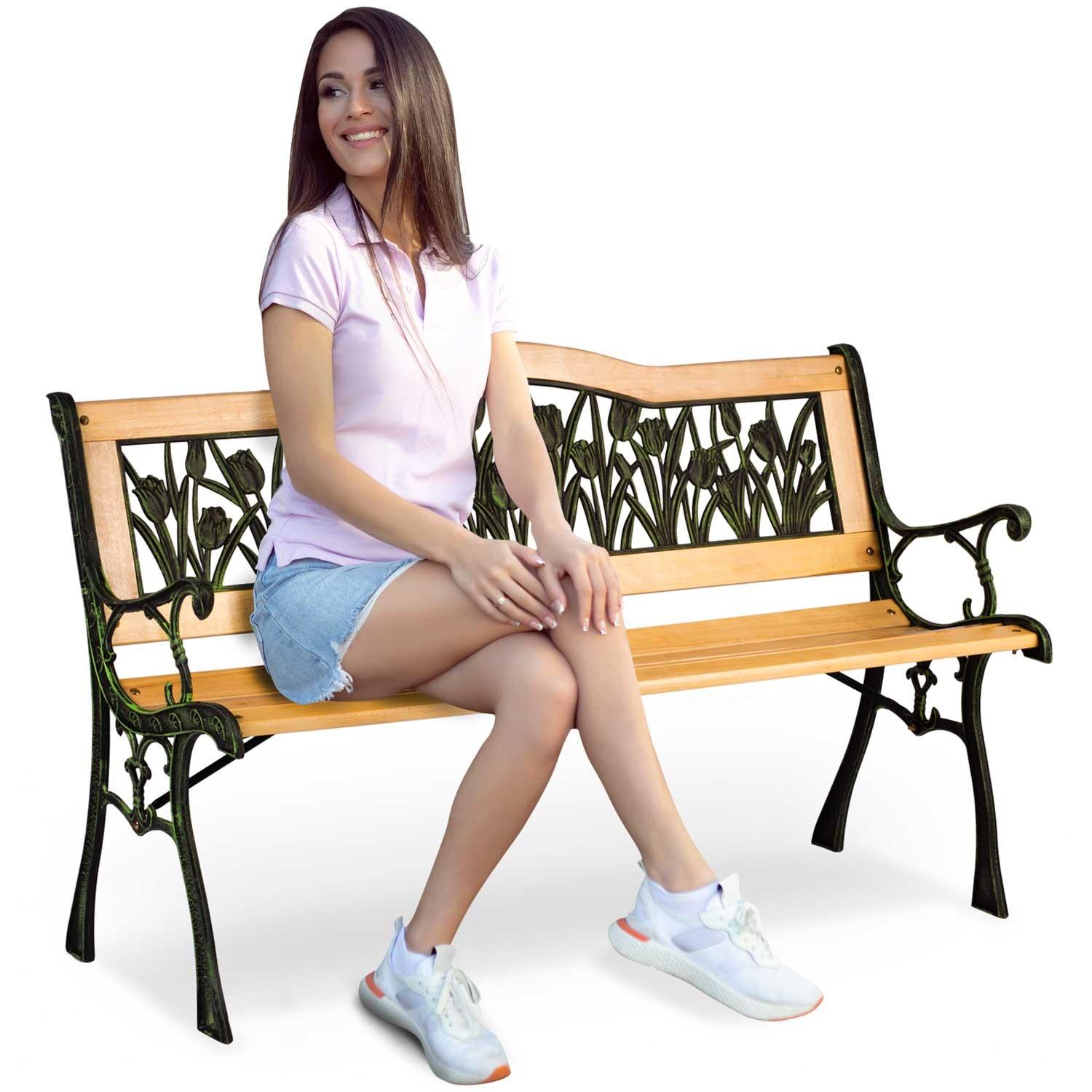 Garden Bench With Backrest 123.5