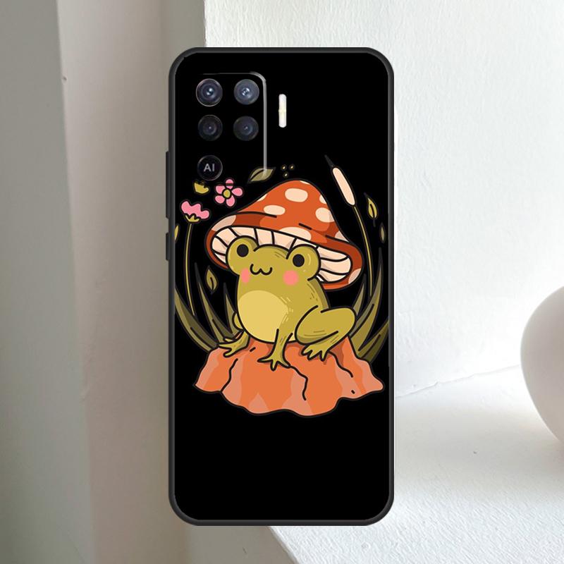 Cottagecore Aesthetic Frog Mushroom For OPPO A6 A5 Pro A15 A17 A77 A16 A76 A96 A18 A38 A58 A78 A98 A54 A74 A94 A40 A60 A80 Case