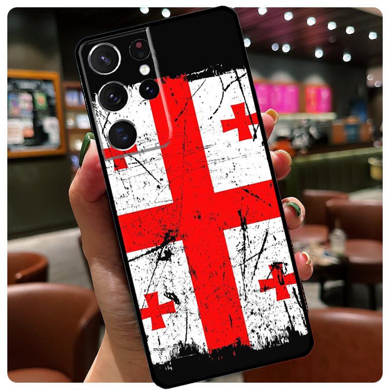 

Georgia Flag Phone Case For Samsung Galaxy S23 Ultra S21 S22 S24 S25 Ultra S9 S10 Plus S24 S25 FE Cover Galaxy S21Ultra