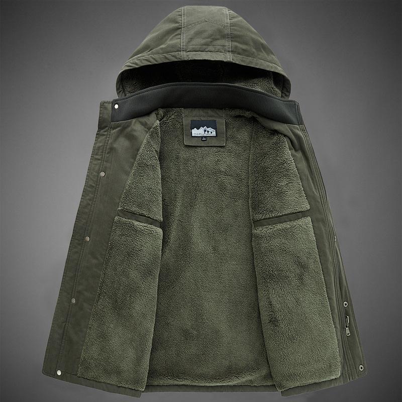 Autumn and winter new 2025 cotton jacket men's mid-length winter jacket winter plus size casual cotton jacket men's trendy cotton clothes