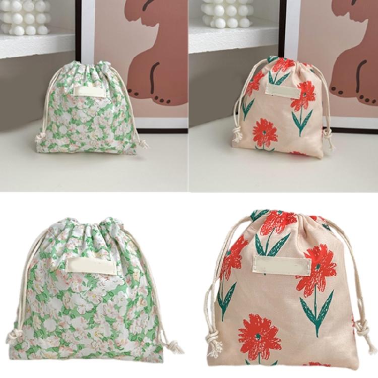 Fashion Flower Print Drawstring Bag Women's Fashion Bag Men's Toiletry Bag For Organizing Lipstick Toiletries