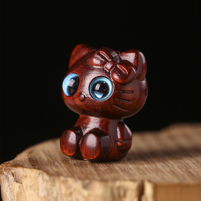 Rosewood Cat Pendant - Cute Cartoon DIY Jewelry Accessory for Douyin Live Streams
