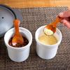 4/1PCS Mini Wooden Spoon Short Handle Kitchen Wood Spoons Spice Condiment Sugar Coffee Honey Scoops Small Teaspoon Tableware
