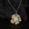 Xiaohongshu Earrings Flower Pendant S925 Sterling Silver Inlaid Natural Opal Gemstone Necklace Women'S Jewelry