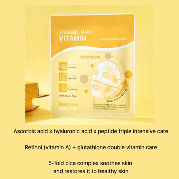 FARM STAY Hydrogel Mask Sheet Duo Set 1box (4 Sheets) 25g / 0.88 Oz Per Sheet (3 Options)