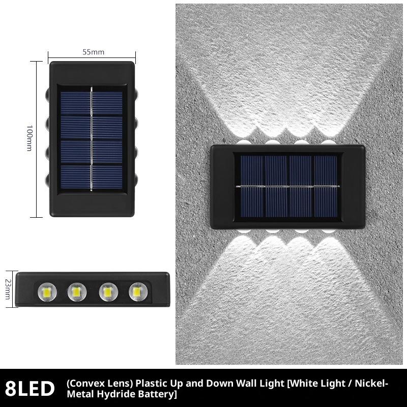 4-10 Led Solar Lamp Outdoor Waterproof Wall Lights For Garden Yard Decor Landscape Up And Down Luminous Lighting 1Pc
