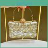 Light Luxury Rhinestone Embellished Evening Clutch With Lock Closure For Formal Occasions