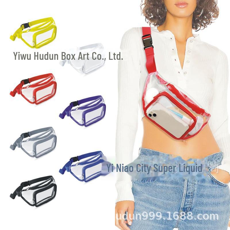 Clear PVC Waterproof Waist Bag for Sports, Running, and Travel with Logo