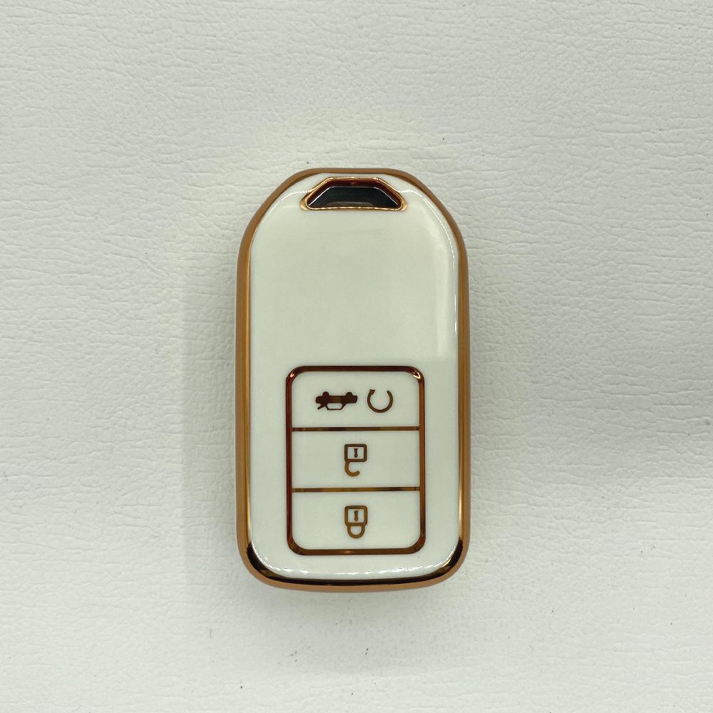 TPU Key Fob Cover Case Fit for Honda Crider City Fit Greiz Envix 3 Buttons Remote Key Shell