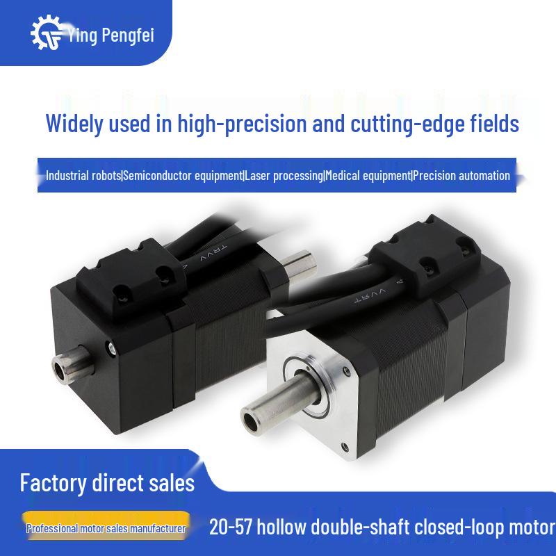 Hollow Shaft Closed-Loop Servo Stepper Motor with Double Output and Encoder (Sizes: 20/28/35/42/57)