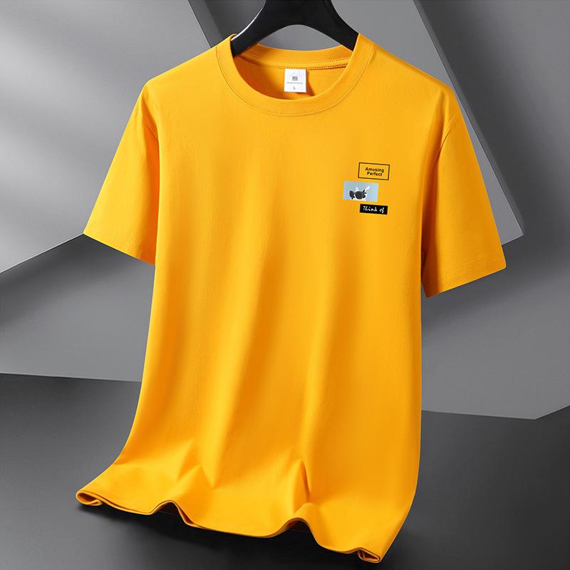 Teenager Boys Summer Loose Short Sleeve O Neck Printed Pullover Brathable Cotton T-shirt