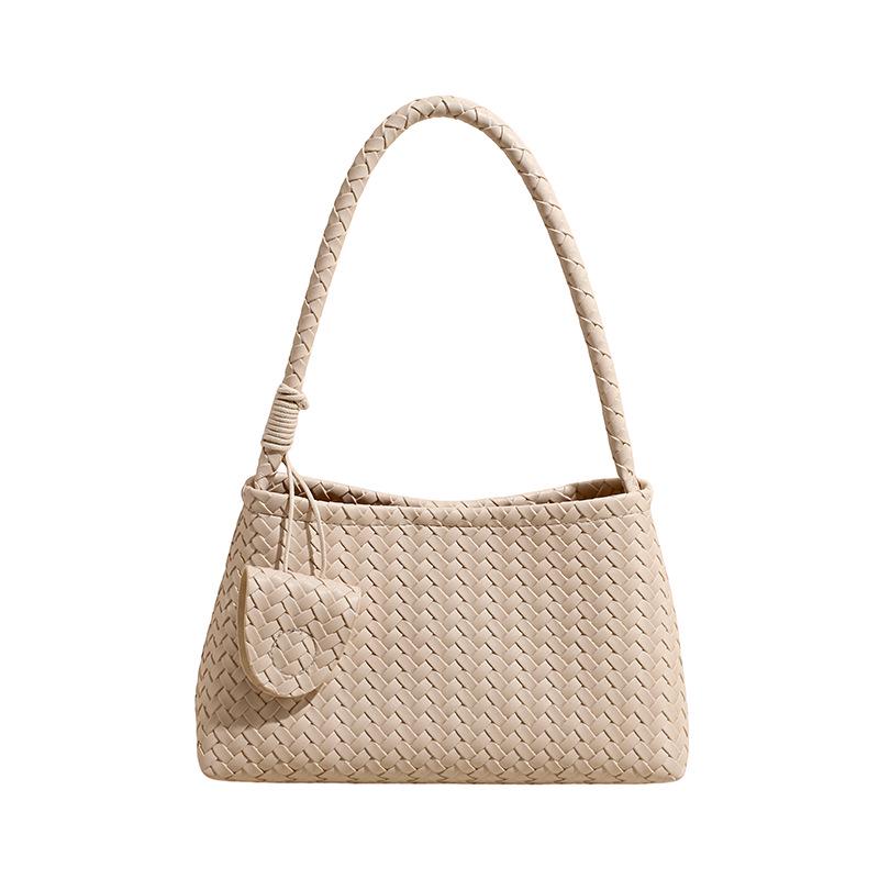 Elegant French Woven Pattern Baguette Women's Shoulder Bag 2026
