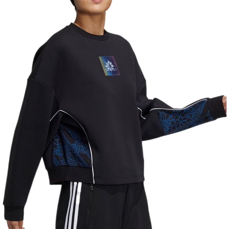 adidas Sweatshirts Women's Black Crew Neck Moderate Regular HE2917