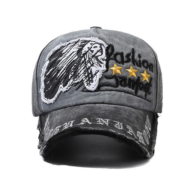 Baseball Cap Men'S Retro Washed Retro Letter Embroidered Cap Outdoor Sports Sun Protection Sun Hat Children