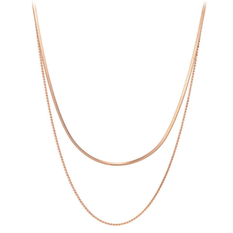 ELLE Jewelry Herringbone Layered Necklace ELBRNN192
