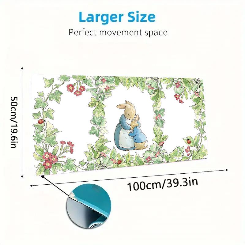 Bunny Garden Color Mouse Pad Large Gaming Table Cushion Non-slip Laptop Tablet Big Mousepad XXL Mat Mini PC Playmat With Lock edge