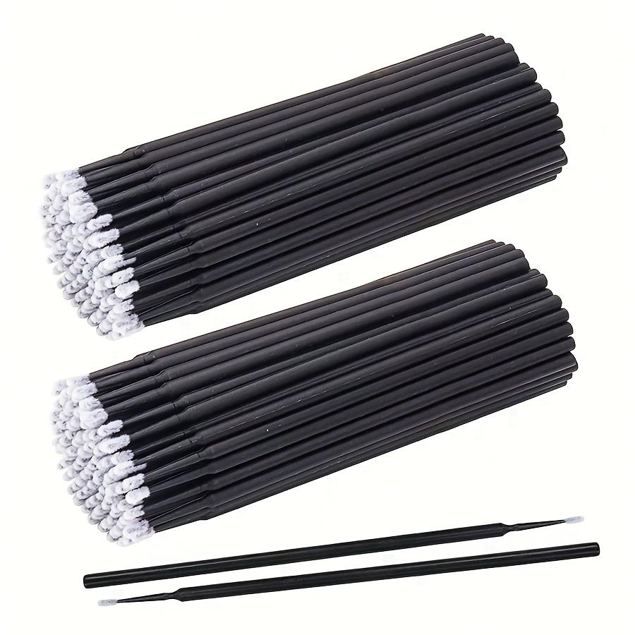 

100 шт. Микрощеточки для наращивания ресниц и макияжа - 2,0 мм Прецизионные головки щеточек, Пушистая белая щетина, Косметические инструменты и аксессуары чёрный