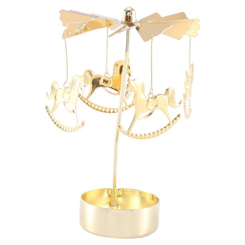 ABBY-2PCS Gold Metal Candle Holders Room Decoration Rotating Candle Holders Gold Hot Rotating Candle Holders Ornaments золотой