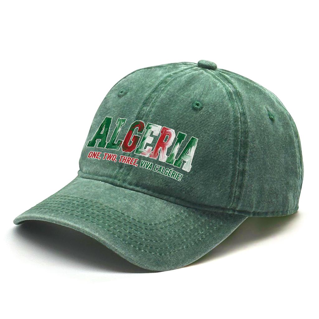 Algeria Flag Printed Snapback Baseball Cap Adjustable Sun Hat All Season Slouchy Trendy Sports Hat For Unisex Women Outdoor Cycling