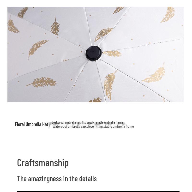 Třídílný vinylový deštník s ražbou zlatem - Skládací sluneční clona a ochrana proti dešti s logem